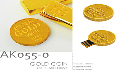 AK055 USB GOLD COIN USB FLASH